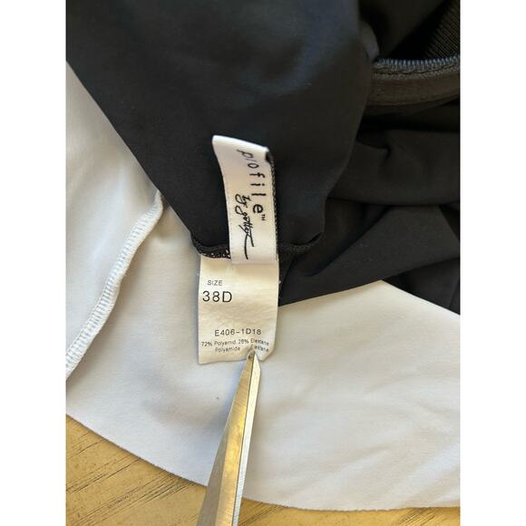 Profile by Gottex Women's 38D Full Support Swim Tankini Top Black Ruffle Floral - Picture 16 of 16